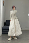 Susanfang crochet craft flat shoes AW21SHO05CORWHT